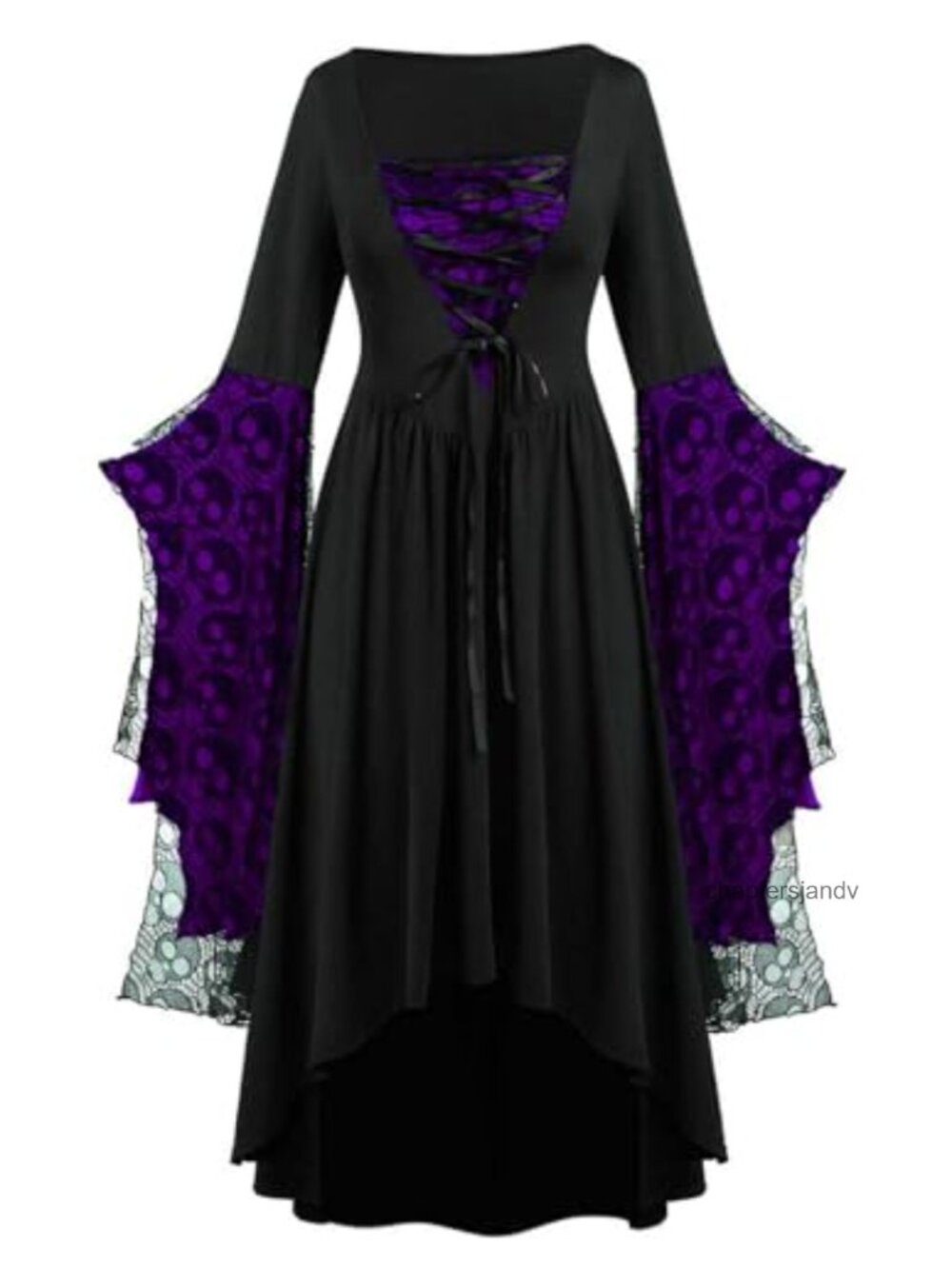 Womens Gothic Witch Dress Halloween Vampire Sorceress Costume